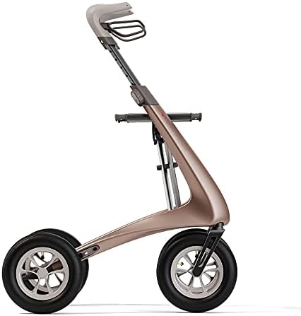 byACRE Carbon Overland/All Terrain Carbon rollator/Big Pneumatic Wheels/Lightweight at only 14.8 lbs/Foldable with seat