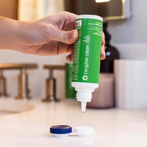 Tangible Clean Multi-Purpose Contact Lens Solution with Lens Case, Travel Size 3.4 FL Oz