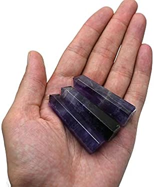 Amazing Gemstone Set of 3 Amethyst, Rose Quartz, Black Tourmaline Crystal Towers - Natural Healing Crystal Point Obelisk for Reiki Healing and Crystal Grid (2 Inch to 3 Inch)