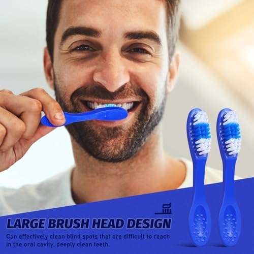 iplusmile 10Pcs Mini Handle Toothbrush Thumbprint, Portable Short Handle Soft Bristles Toothbrush for Travel Teeth Cleaning (9CM)