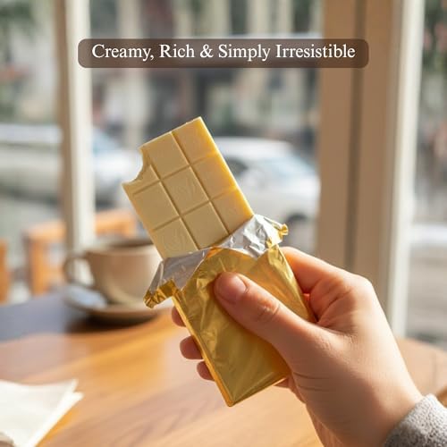 ANDY ANAND CHOCOLATIER Sugar Free Belgian White Chocolate Bars (60% Cacao) Must for White Chocolate lovers, Stevia sweetened, Gourmet Gift Box - Silky, Rich, and Top-Tier Indulgence (3 Bars & 10.5 Oz)
