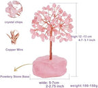 Rose Quartz Crystal Tree of Life,4 Inch Natural Healing Stones,Reiki Energy Money Tree, Handmade with Copper Wire,Feng Shui Spiritual Desk Decor for Office, Home, Meditation Gifts for Women