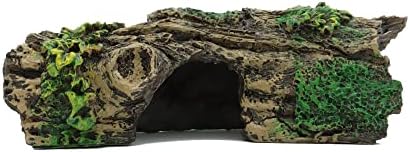 JIH Aquarium Decorations Resin Hollow Tree Trunk Ornament, Bettas House Cave Wood House Decor for Fish Tank (HS-SP207)