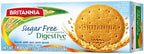 BRITANNIA Digestive Sugar Free Biscuits 12.34oz (350g) - Whole Wheat Flavor Cookies - Breakfast & Tea Time Healthy Snacks (Pack of 1)