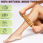 Wooden Fascia Massage Roller – Handheld Myofascial Release Massage Stick with Trigger-Point Knobs for Deep Tissue, Cellulite, Muscle Recovery & Circulation, Lymphatic Drainage Massager