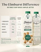 Elmhurst 1925 Unsweetened Walnut Milk - 32 Ounce (Pack of 6) Dairy-Free, Gluten-Free, Vegan, Kosher, Shelf Stable Milk Made with Water & Walnuts for Healthier, Simpler Plant-Based Alternatives