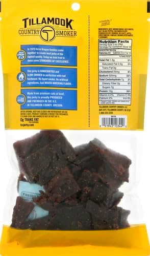 Tillamook Country Smoker Real Hardwood Smoked Beef Jerky, Sea Salt & Cracked Pepper, 10 Ounce