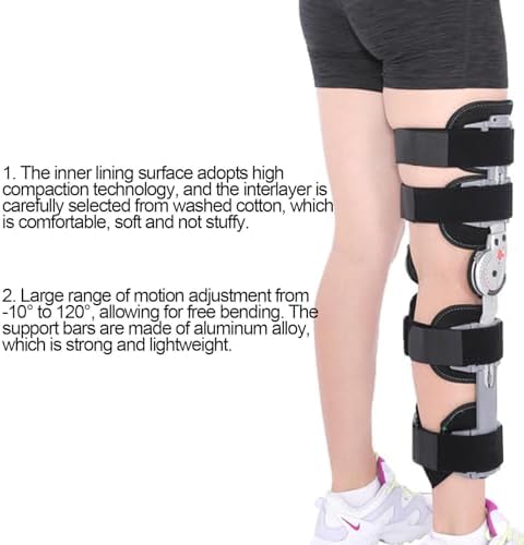 PopieL Adjustable Aluminum Alloy Knee Joint Brace Unisex Hinged Knee Brace Rehabilitation Brace After Meniscus Ligament Injury Left/Right Leg Knee Stabilizer