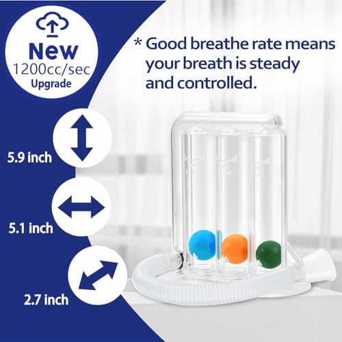Breathing Exercise Device for Lungs, Lung Exerciser Device – 1200cc/sec 3‑Ball Trainer for Gentle Breathing Training & Recovery Support, Breathing Trainer