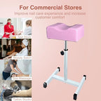Pedicure Foot Rest,Height Adjustable Pedicure Chair,Non-Slip Pedicure Stool for Massage Office or Home,Pink