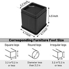 BTSD-home 4 inch or 8 inch Bed Risers Heavy Duty Stackable Furniture Risers Bed Lifts Risers for Couch, Sofa, Desk or Table Legs Extenders Set of 4