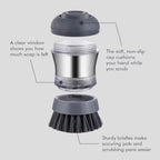Stainless Steel Kitchen Soap Dispensing Dish Scrubber - Palm Brush for House Cleaning - Durable and Efficient Cleaning Tool (Pack of 1)