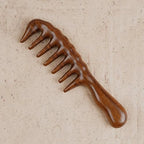 Thicken Wooden Wide Tooth Comb for Curly Hair,Large No-static Handmade 100% Natural Sandalwood Hair Comb for Head Scalp Massage,Detangling Comb for Women Holiday Gift (Sandalwood)