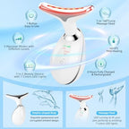 Face and Neck Massager T𝗈𝗈I, 7 C𝗈I𝗈r Facial Massager for Face and Neck, Face 𝖲cuIpting Tool for S𝗄in Care
