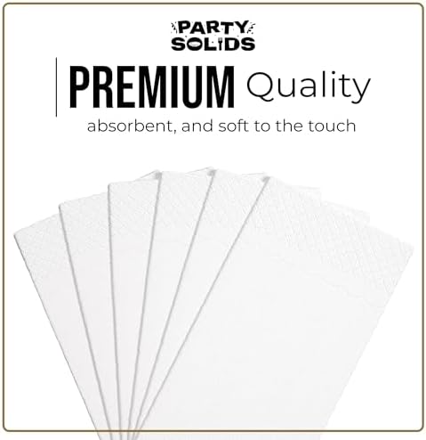 White Dinner Napkins Disposable 8" x 4" Folded - 40 Pcs 2 Ply White Napkins Disposable Paper Guest Towels for Bathrooms, Dinners, Everyday Parties & Party Supplies