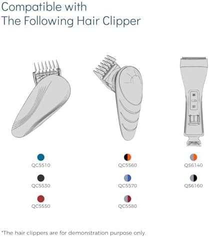 Foil Screen and Shaver Head Cutter Blades Replacement Compatible with Philips QC5550 QC5580 QC5570 QC5510 QC5530 QC5560 Hair Cilppers Comb Parts, Trimmer Shaving head intended for QS6140 QS6160