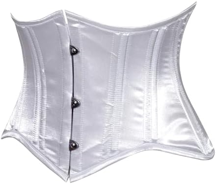 Daisy corsets Women's Daisy Corsets Womens White Satin Mini Cincher Underbust Corset Waist Cincher Busk Closure & Plus Size