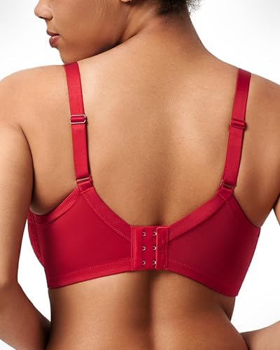 HSIA Minimizer Bras for Women Enchante Full Coverage Underwire Bras Plus Size Lifting Floral Lace Bra for Heavy Breast