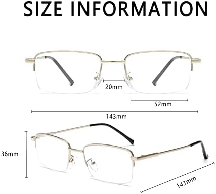 LJCZKA Half Rimless Blue Light Blocking Glasses Women Men Fresh Rectangle Computer Business Glasses