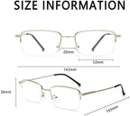 LJCZKA Half Rimless Blue Light Blocking Glasses Women Men Fresh Rectangle Computer Business Glasses