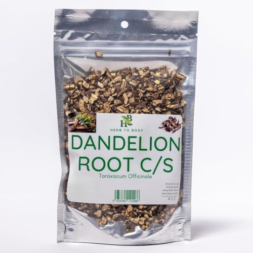 Herb To Body Dandelion Root Herb C/S - Taraxacum Officinale, Cut & Sifted Dried Dandelion Root for Loose Leaf Tea, Herbal Tea & Botanical Preparations, 4 oz