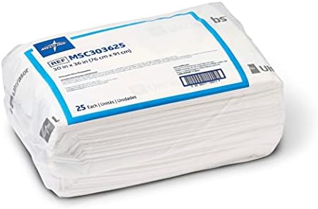 Medline Ultrasorbs Drypads, 30" x 36", 25 Count, Super Absorbent Disposable Bed Pads, Large Incontinence Bed Pads, Chucks Protective Underpads, 10 Times More Absorbent, For Adults, Elderly