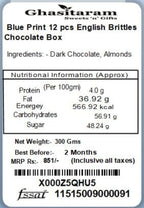 Ghasitaram Gifts Diwali Gifts Diwali Chocolates - Blue Print 12 pcs English Brittles Chocolate Box