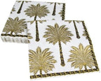 Caspari Grand Palms Paper Luncheon Napkins in Black - Two Packs of 20