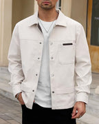 Mens Corduroy Button Jacket Casual Pocket Shirt (S-2XL)