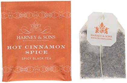 Harney and Sons Hot Cinnamon Spice, a Spicy Black Tea with Cinnamon, Orange Flavors & Sweet Clove - 50 Teabags