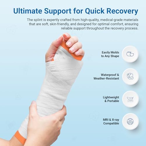 Primacare IS-5236 36" Padded Aluminum Splint for Hands, Legs, Fractured Limbs, Nose, Ankle or Braces, Universal Waterproof Medical Tactical Splints for First Aid and Emergency Support, Orange