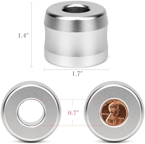 Linkidea 2 Pack Safety Razor Stand, Opening Dia 0.7" (18.5mm) Aluminum Alloy Men's Shaving Stand for Bathroom Countertops, Silver