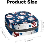 Sanitary Napkin Storage Bag for Feminine Pads, First Period Kit for Women, Baseball Portable Menstrual Period Sanitary Pouch