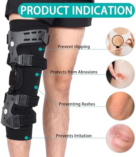 Knee Brace Undersleeve for Men & Women, Leg Undersleeve for Knee Brace Closed Patella Protects Skin from Abrasions and Irritations (M)