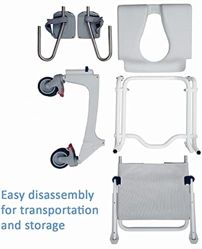Invacare OCEANERGOSP Aquatec Ocean Ergo Rolling Shower Wheelchair with Self-Propelled Wheel and Commode
