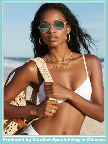 LianSan 2 Packs Premium Aviator Bifocal Reading Sunglasses for Men Women - Retro Sun Readers UV Protection Outdoor Cheaters(Gold&Gunmetal,1.50x)
