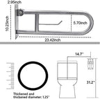 Bath Handle Towel Rail Handle Grab Bar Flip-Up 24-Inch Safety Toilet Bathroom Rail Heavy Duty Screw-in Assist Handrail Handicap Armrest