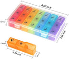 Weekly Pill Organizer,3-Times-A-Day 7 Day Pill Box Large Compartments Moisture-Proof Pill Case Medication Reminder Portable Travel Container for Vitamins Fish Oil Compartments Supplements