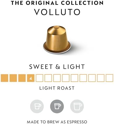 Nespresso Capsules Original Line, Volluto, Mild Roast Espresso Coffee, 50-Count Coffee Pods