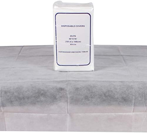 Beauty-Spa-Medical Disposable Massage Table Sheets, Non-Woven Bed Sheet, Massage table Cover for Esthetician Bed, Wax and Lash Table, Massage Bed, Medical Bed, Spa Bed Cover, 20 Sheet 40"X78" by RSL89