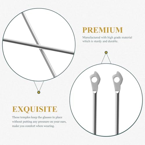 Universal Replacement Glasses Arms Temples with Screws Metal Eyeglass Legs for Sunglasses and Eyeglasses Repair Kit Comfortable Nonslip Fit