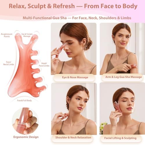 Scalp Massager Handheld Comb Resin Relax Massage Tool - Manual Relaxation Tool for Soothing Head Massage, Nose Sculpting&Jaw Lifting,Self Gifts for Women Men,Prop 65 Tested,Set of 3