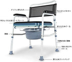 QWEASDF Steel Folding Bedside Commode, Commode Chair, Toilet is Height Adjustable, Supports 440 lbs, Suitable for Elderly/Weak/Pregnant Women,1