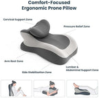 SLEEP ZONE Memory Foam Reading Pillow, Multi-Position Support Bed Pillow for Petite Adults, Reading Tools, Pillows Prone Back and Knee Support Leg Elevation with Washable Cover, Gray