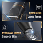 Electric Body Hair Remover Razor for Men & Women, Waterproof Foil Shaver Trimmer for Face, Arms, Back, Legs,Chest & Groin, Wet/Dry Painless Groomer with Ceramic Blade, Travel Gift for Him,Black
