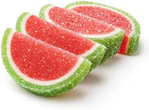 NY Spice Shop Watermelon Fruit Slices Candy - 8 Ounce Sweet Flavor Chewy Jelly Fruit Slices Candy - Old Fashioned Sliced Watermelon Fruits Gummies - Gummies Fruits Snacks for Holiday Gifting