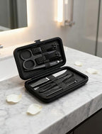 9PCS Nail Clippers and Tweezers Set, Professional Stainless Steel Manicure & Pedicure Kit with Portable Leather Travel Case for Men & Women