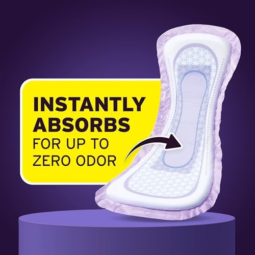 Poise Overnight Incontinence & Postpartum Pads for Bladder Leaks, 8 Drop Extra Coverage, 36 Count