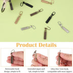 15 Pcs Zipper Pull Replacement, Zipper Replacement Zippers Pulls Detachable Tiny Zippers Replacements for Luggage Jackets Backpacks Boots Purse Coat Pants Pull Replacements Kits Universal Tab