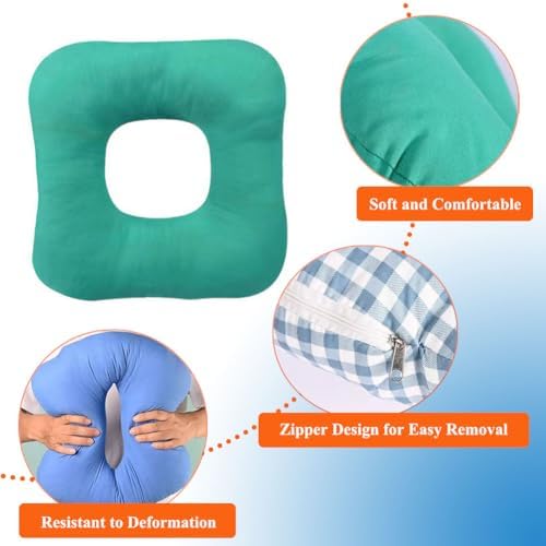 WEEOATAR Anti-Bedsore Cushion Pressure Ulcer Cushion Donut Pillow,Soft,Breathable and Pressure Relief Sciatica Pillow Anti-Decubitus Pad for Seniors,Pregnant and Post-Surgery(Blue,L)